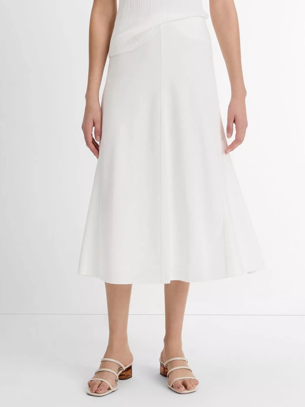 NWT Vince White A-Line Midi Skirt